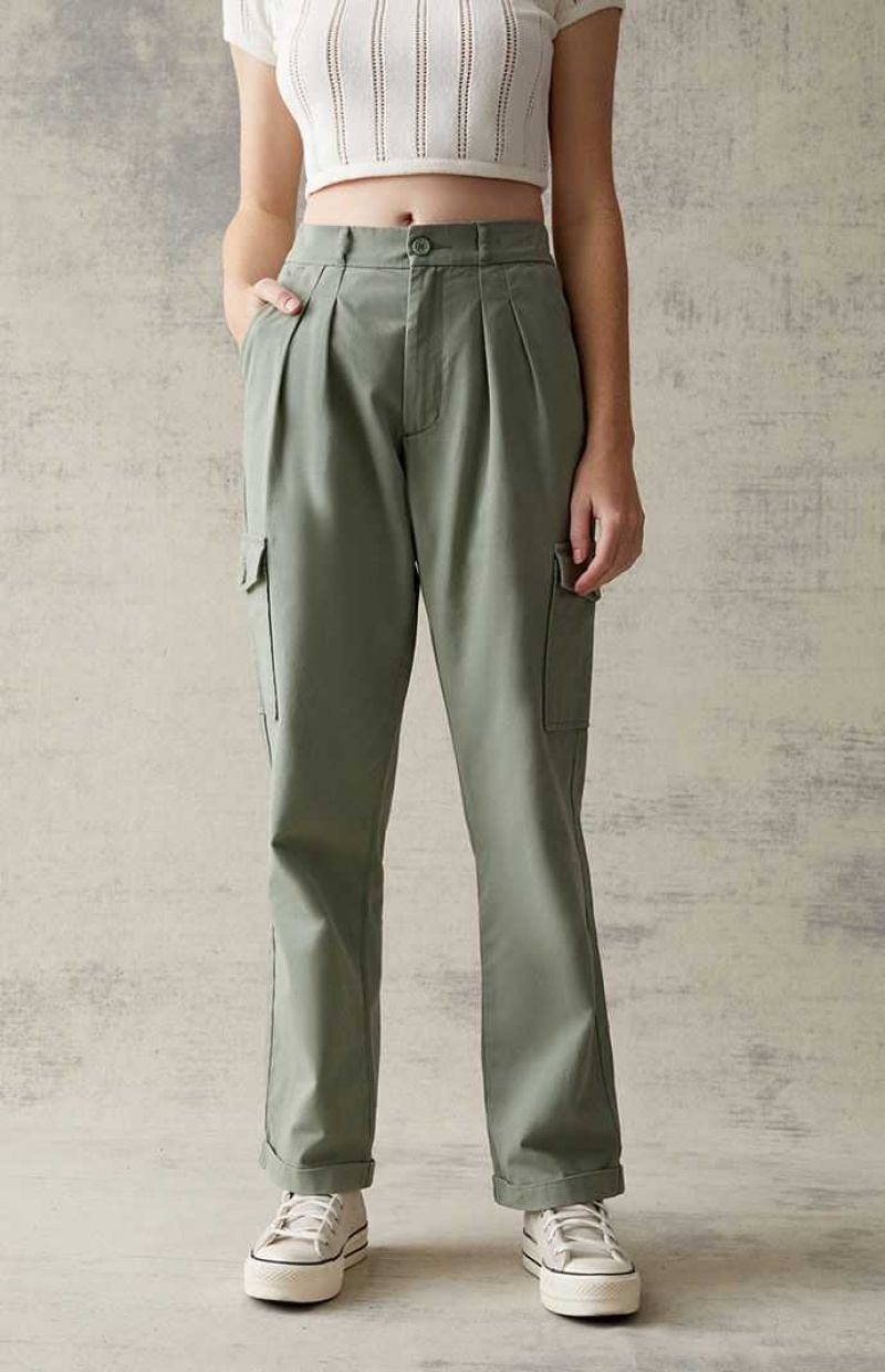 PacSun Green Cargo Online Pantalones Mujer Verde